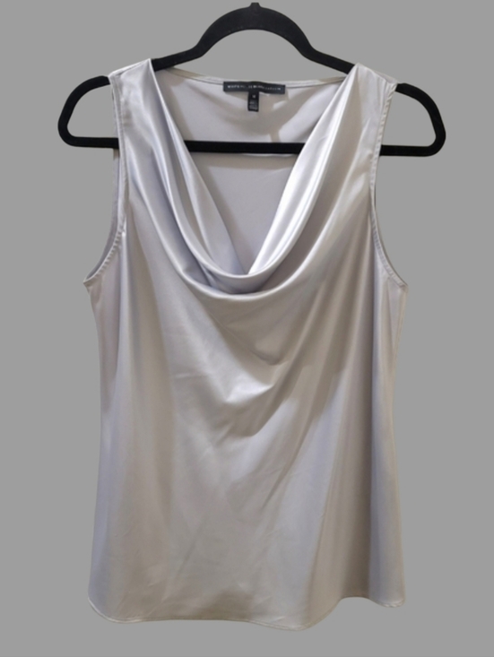 White House Black Market Tops - Whitehouse Silver Cowl Neck Blouse